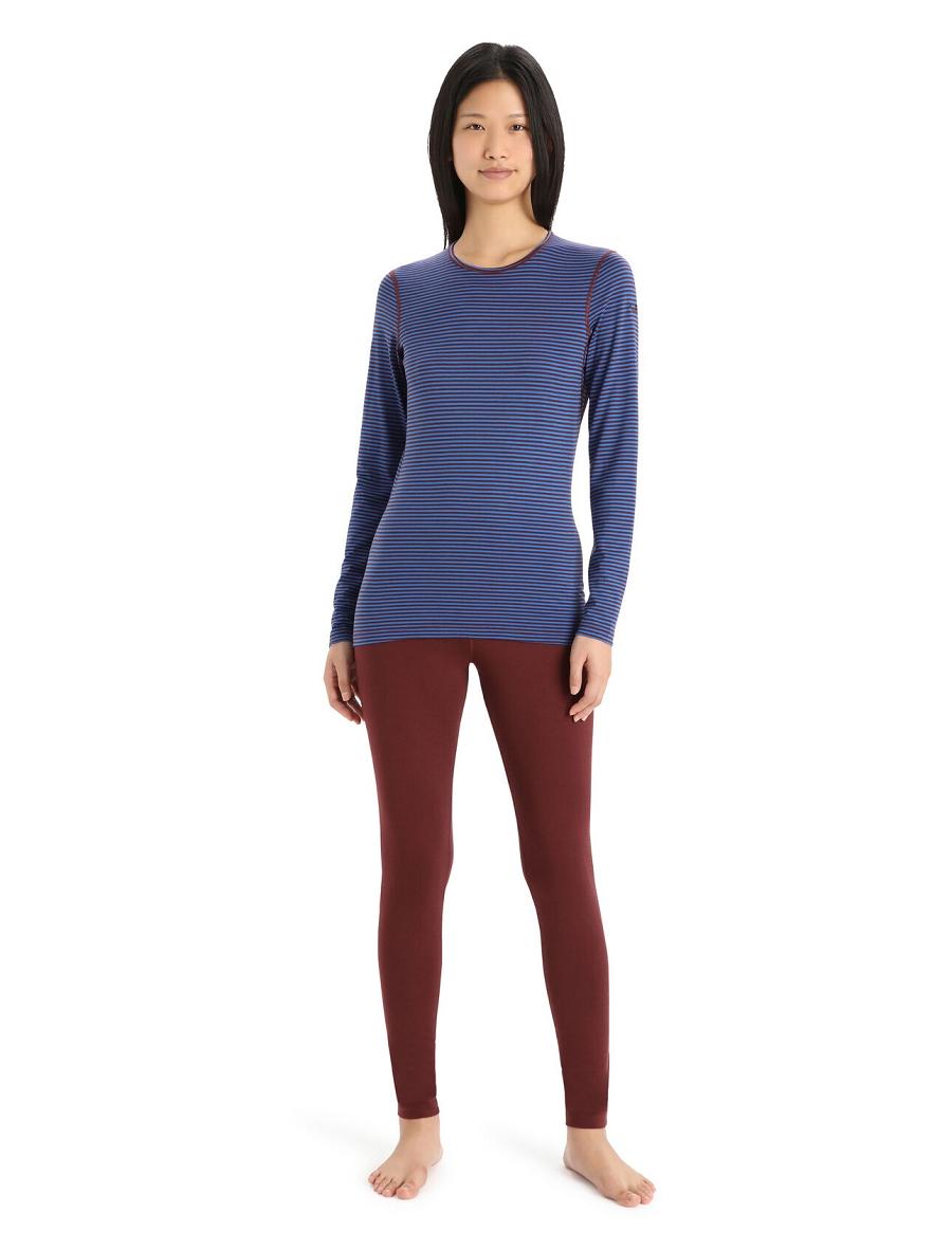 Icebreaker Merino 200 Oasis Long Sleeve Crewe Thermal Top Női Base Layers Kék | HU 1926NWYB